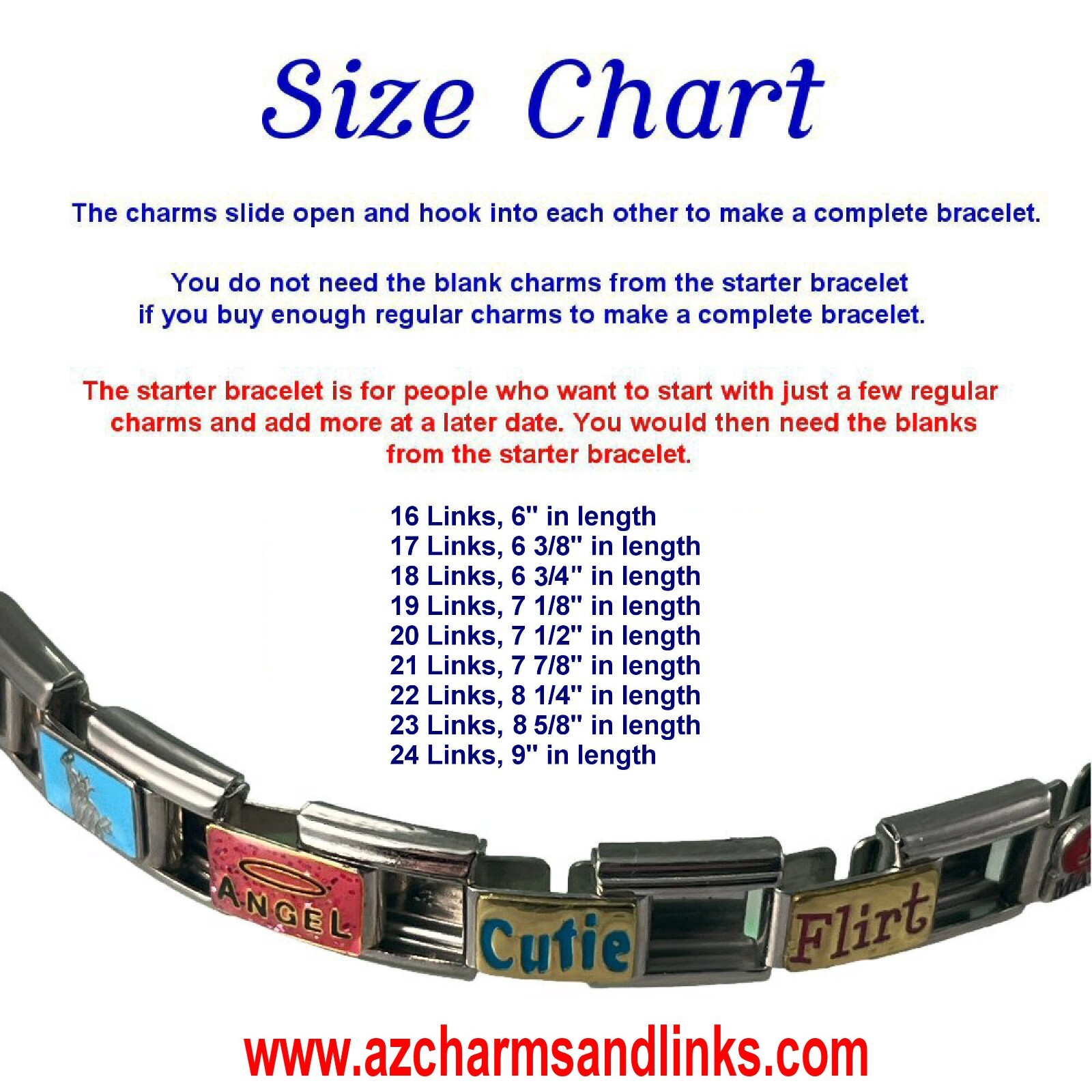 Italian Charms Lots to Choose from Italian Charm Links for your Bracelet (Set 6)