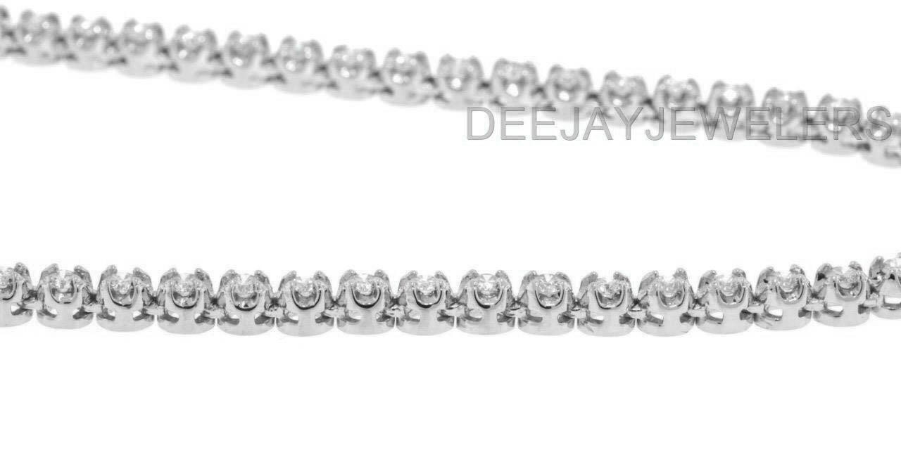 Natural 15ct Diamond Eternity Tennis Necklace 14k White Gold 17Inch