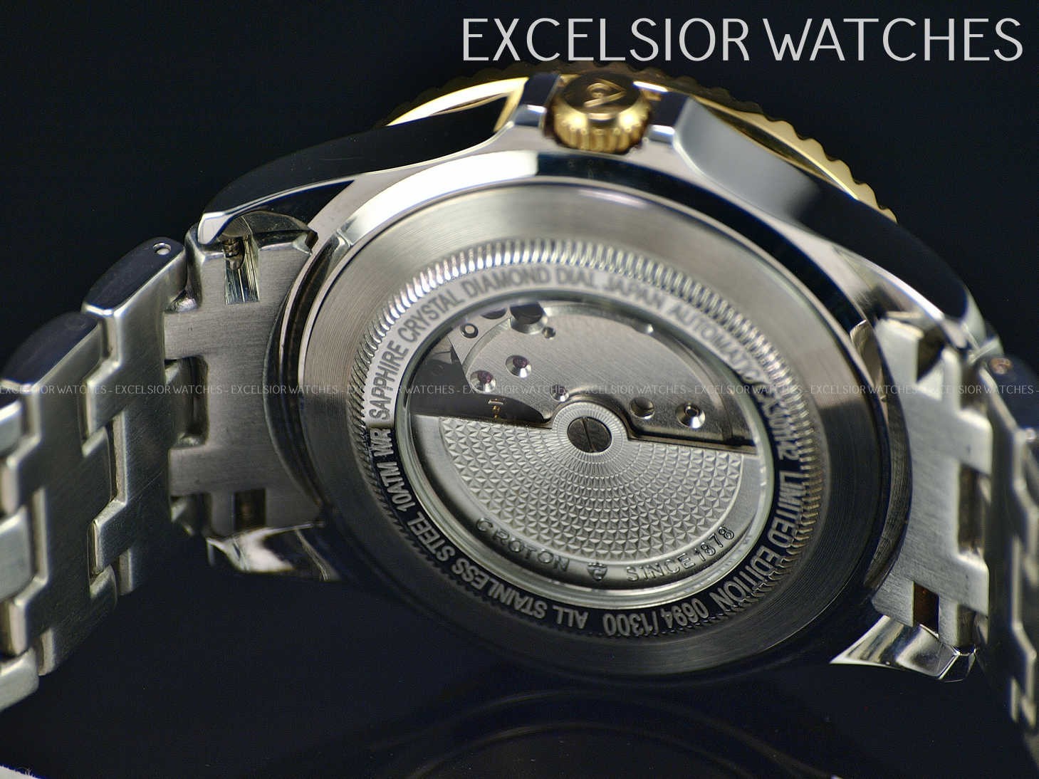 Croton CN301142 Men Limited Ed 1.2Ct Genuine Pave Diamond Dial Auto TT Watch