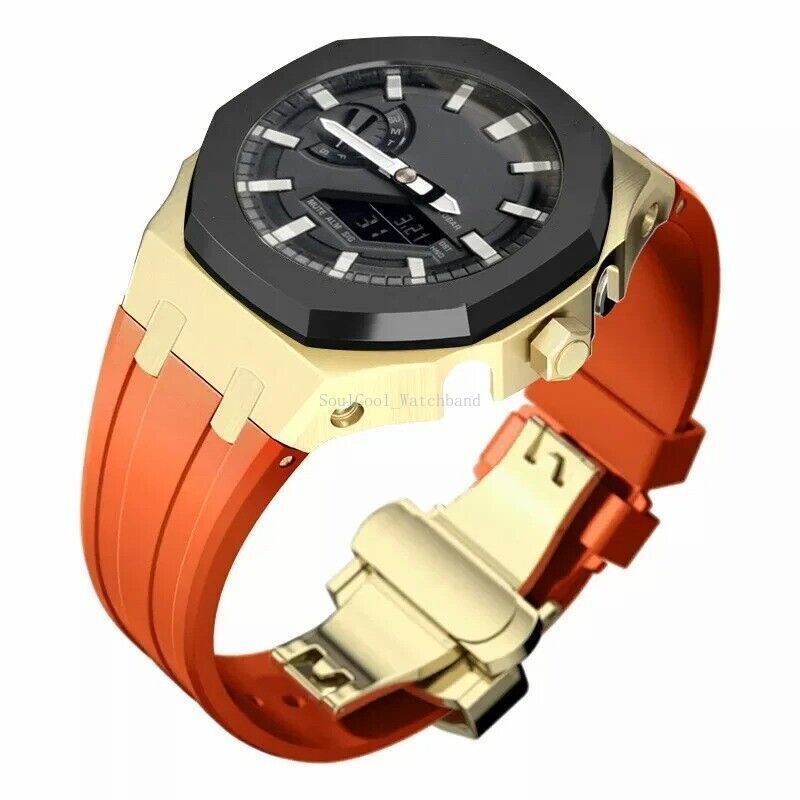 Gen 5th Metal Watch Bezel Case Mod Kit With Rubber Band For Casioak GA 2100/2110