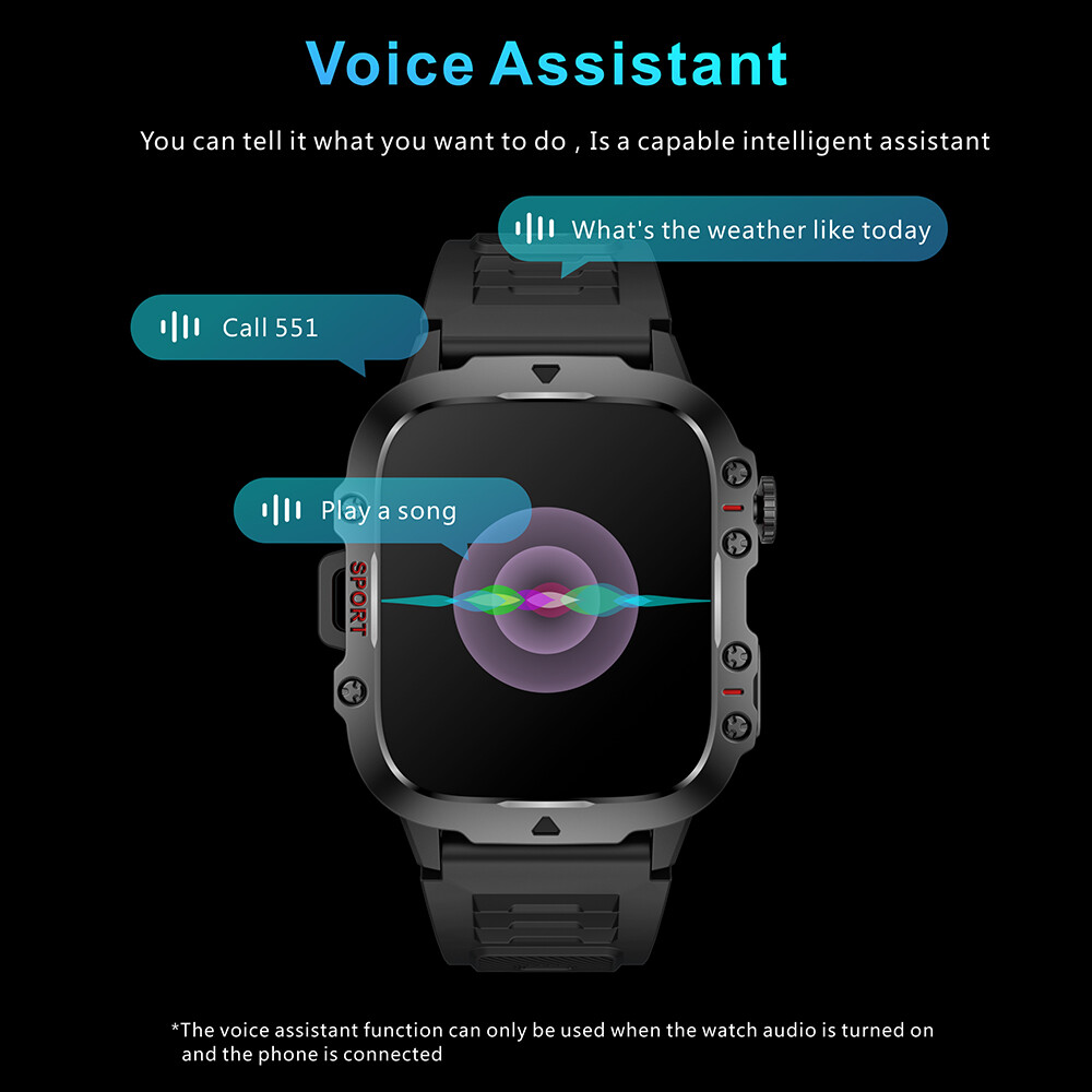 Military Smart Watch Rugged Tactical Fitness Tracker for Men Answer/Make Calls✅