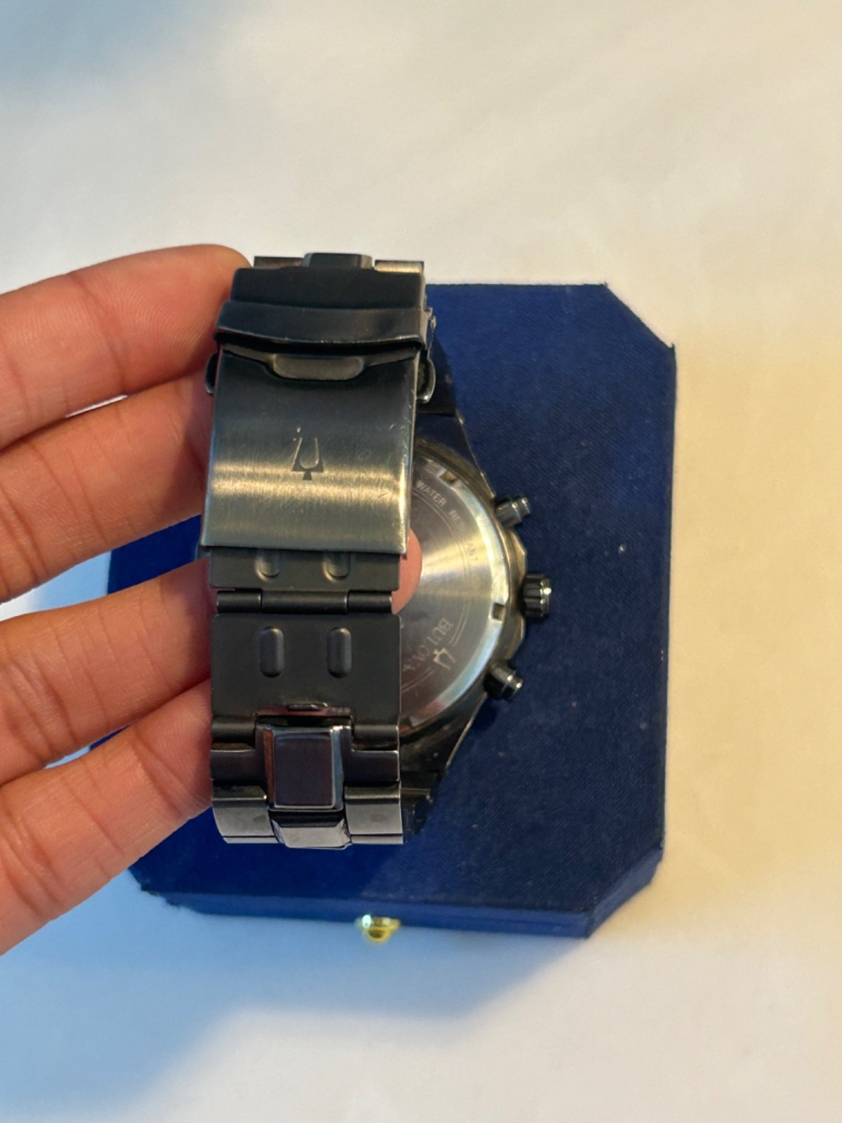 Bulova Men’s Classic Diamond 6-Hand Chronograph Quartz Watch (Model 98D142)