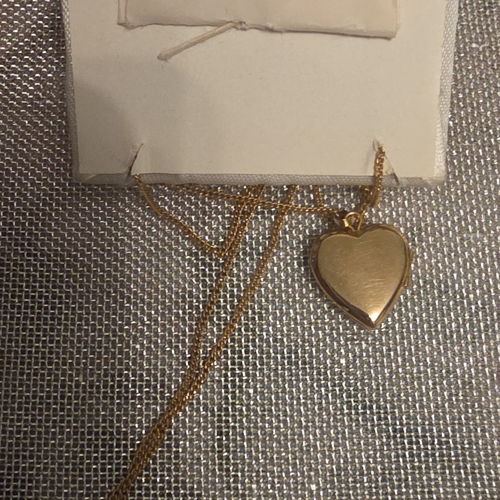 Barrows Signed Engraved Gold Tone Heart Charm Cross Pendant Chain Necklace