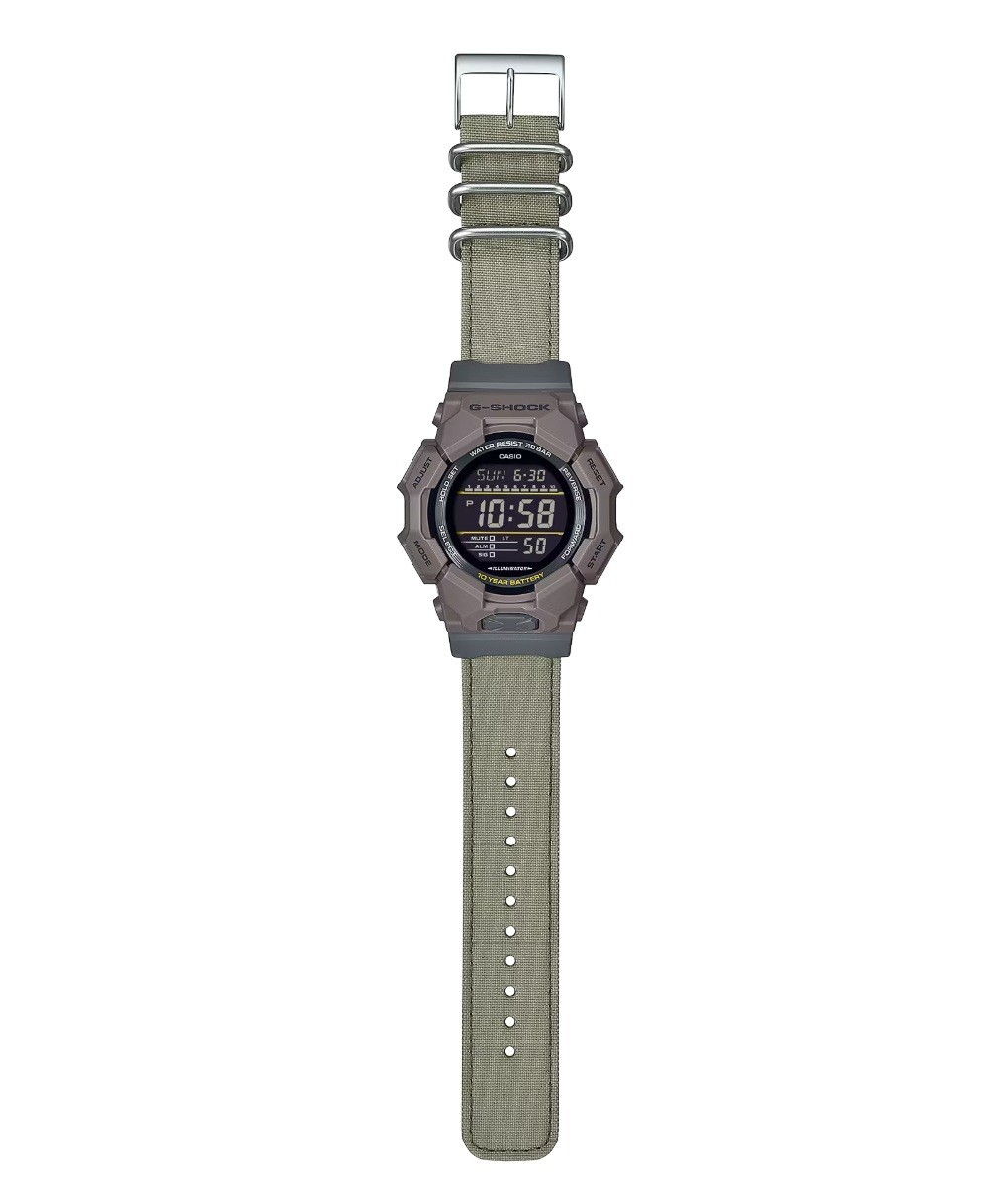 Casio G-Shock GD-010CE-5D Black Digital Beige Cordura Strap Men’s Sport Watch