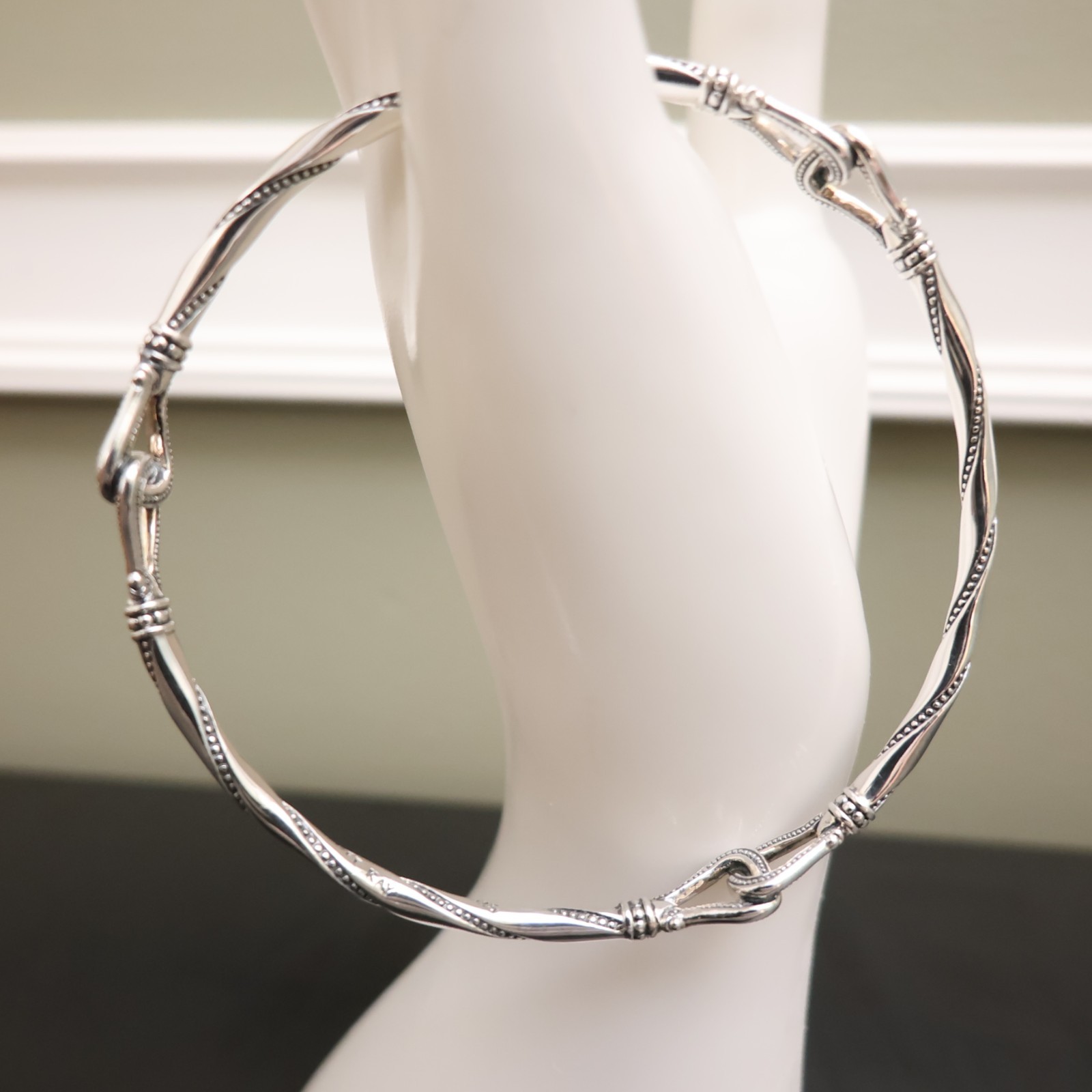 Scott Kay bracelet equestrian bangle rope pattern sterling silver 925 QVC signed