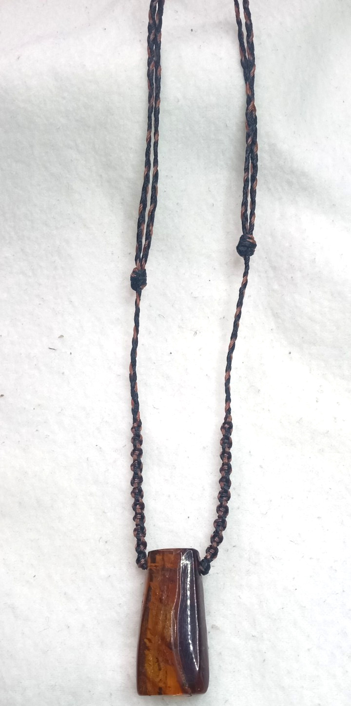 Amber Natural 25 million years old from Mexico adjustable hand braided.