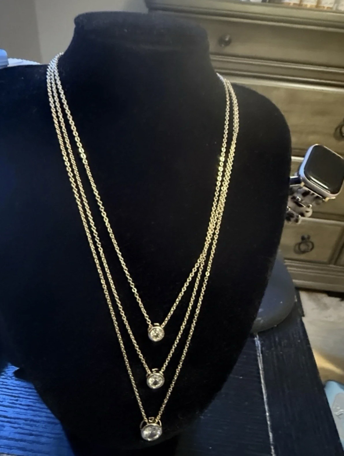 Park Lane Angelic 3 In 1 Bezel Set Clear CZ Necklace Set In Gold Tone BNWT