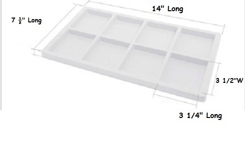 12 Tray Inserts 8 Compartment Liners White Jewelry Plastic 14″ x 7 ½” x 1 3/8 “