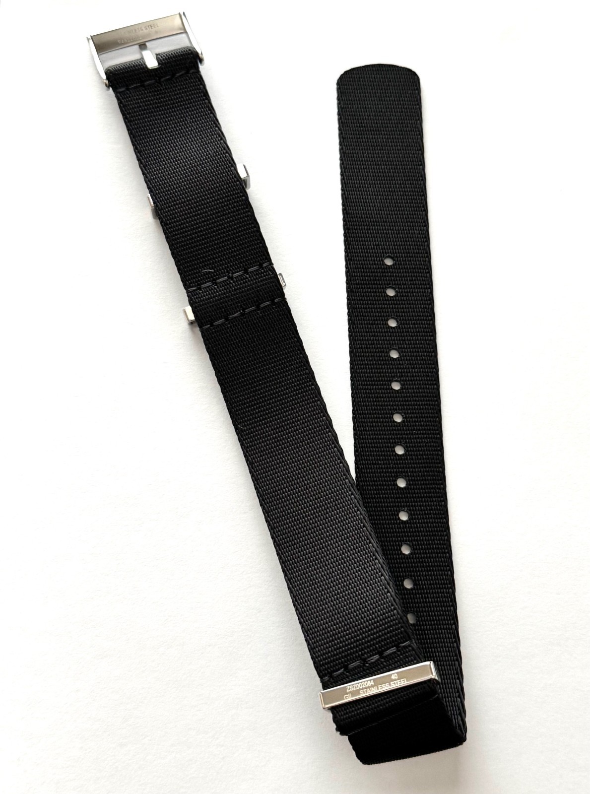 Original Omega 20mm BLACK Nylon Fabric Watch Band Strap