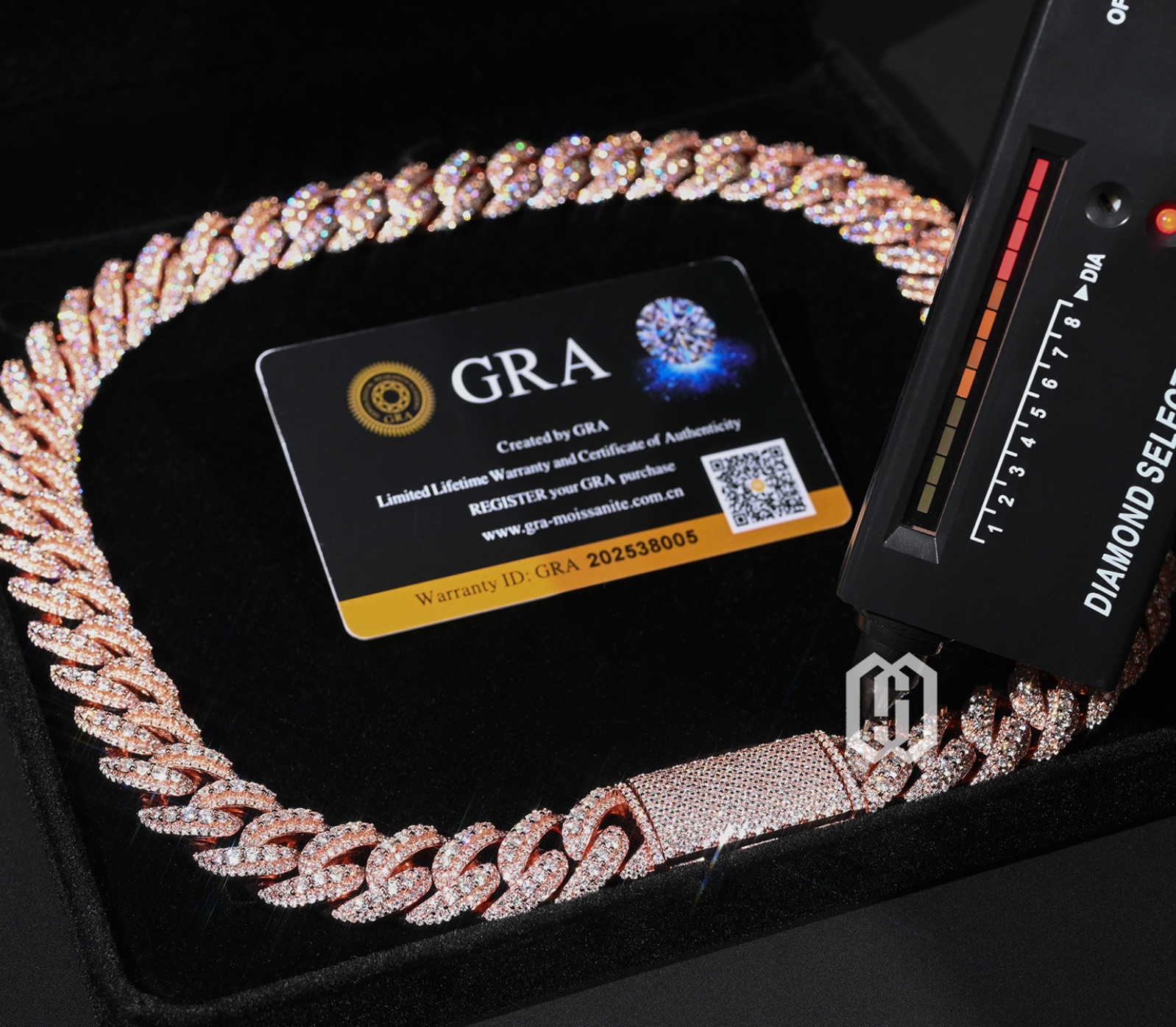 VVS Moissanite 16MM Cuban Link Chain Rose Gold Plated Iced Out