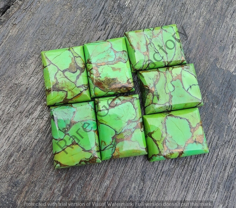 Natural Green Copper Turquoise Rectangle Shape Gemstone All Size Available