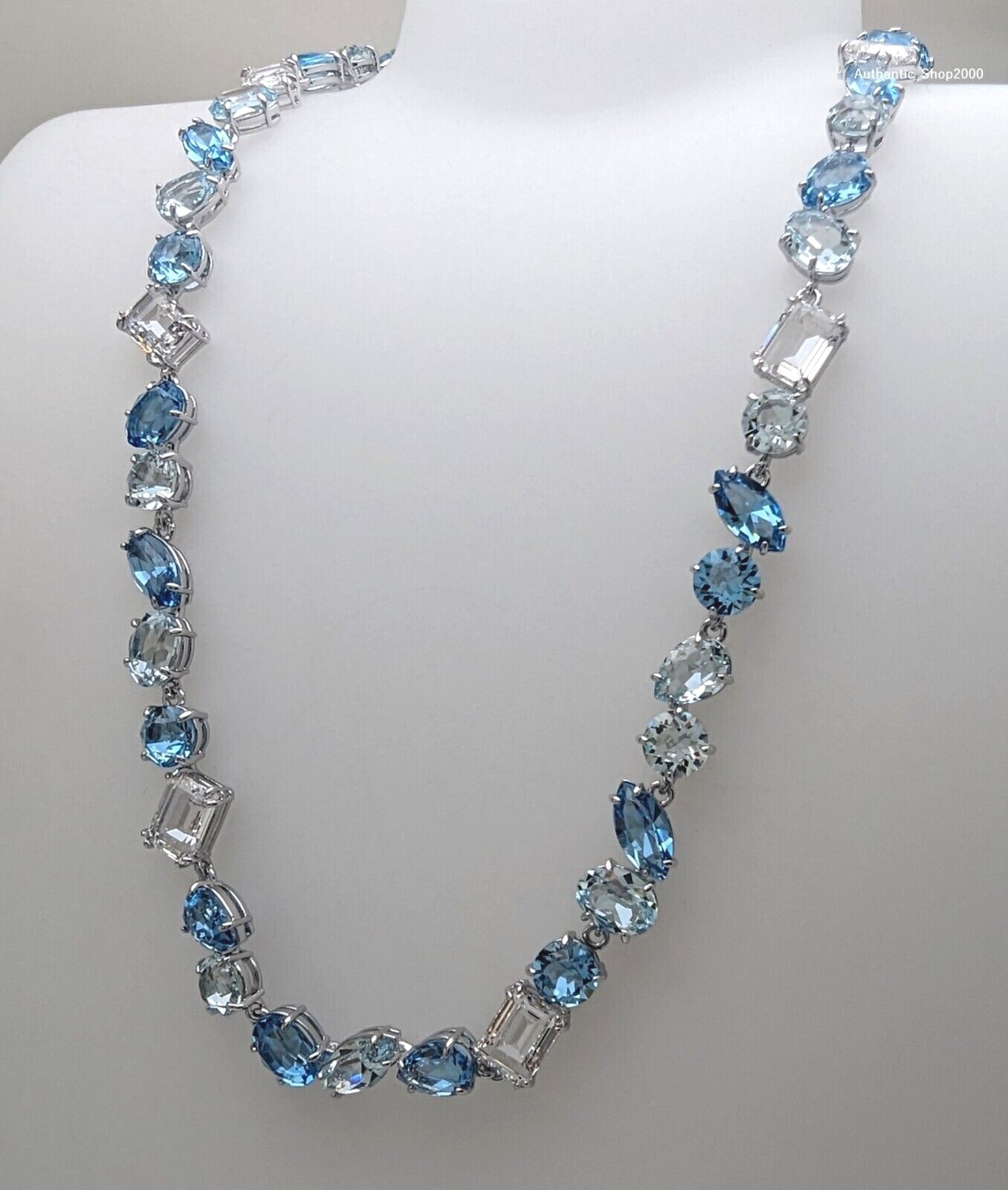 New 100% Authentic SWAROVSKI Bohemian Mixed Blue Crystals Gema Necklace 5666007