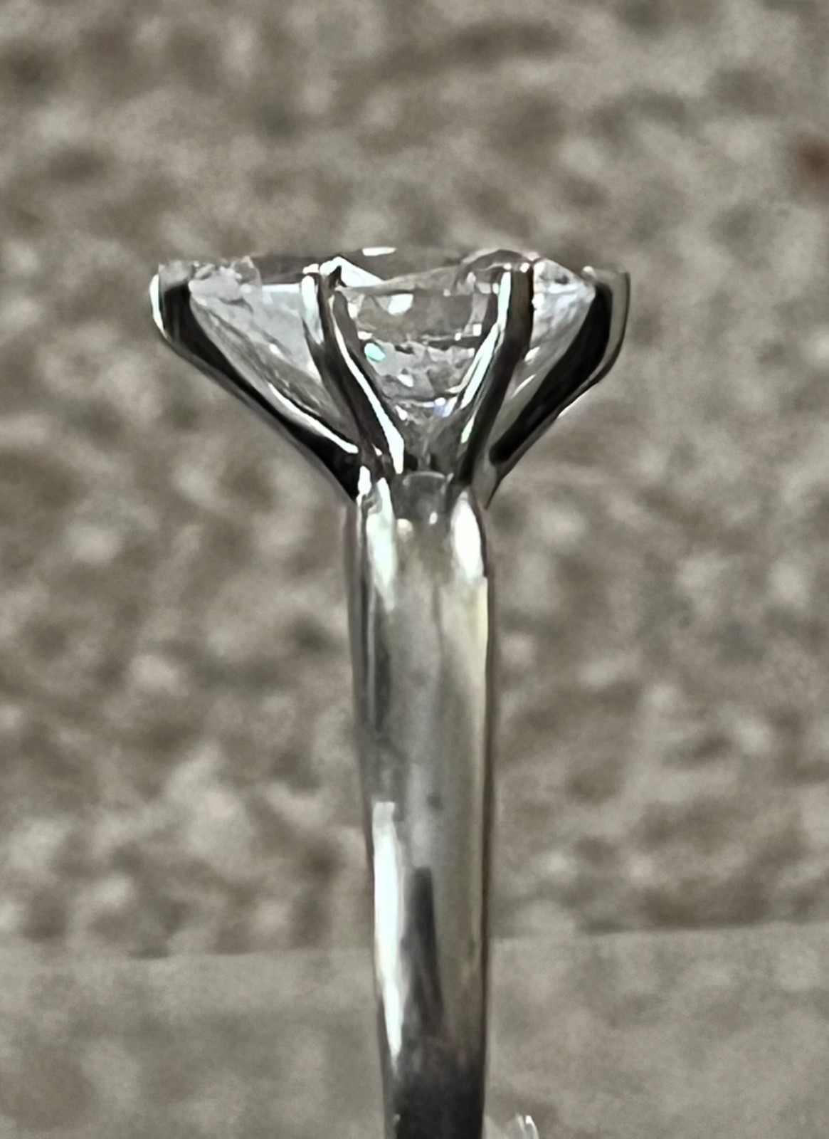 14K 2CT Pear Diamonique Ring~Solid 3gm! Sz 6- ECU!