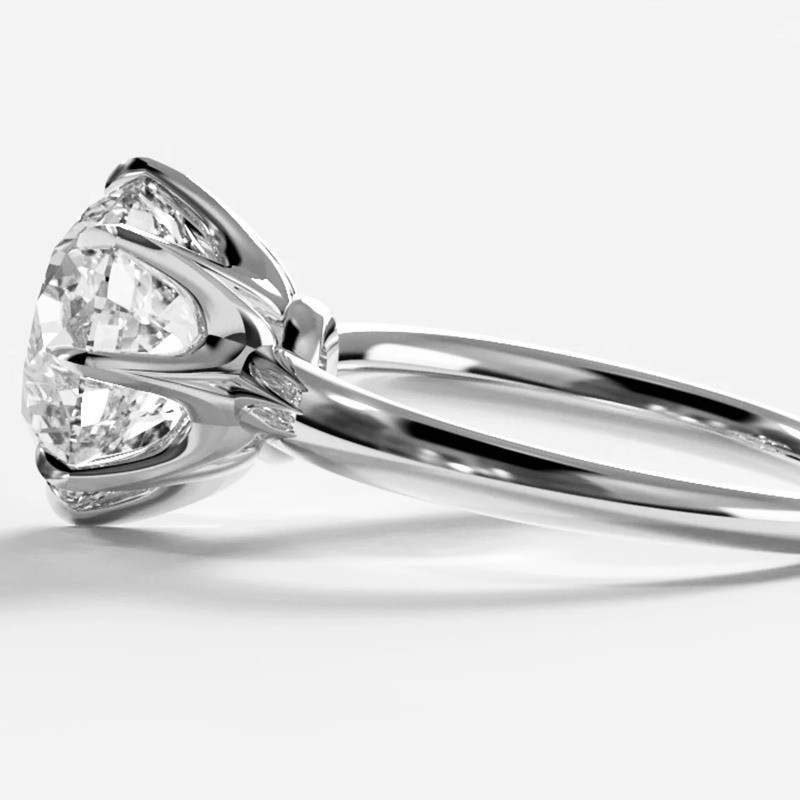 5.0TCW Round Cut Moissanite Solitaire Engagement Ring 14k White Gold Plated