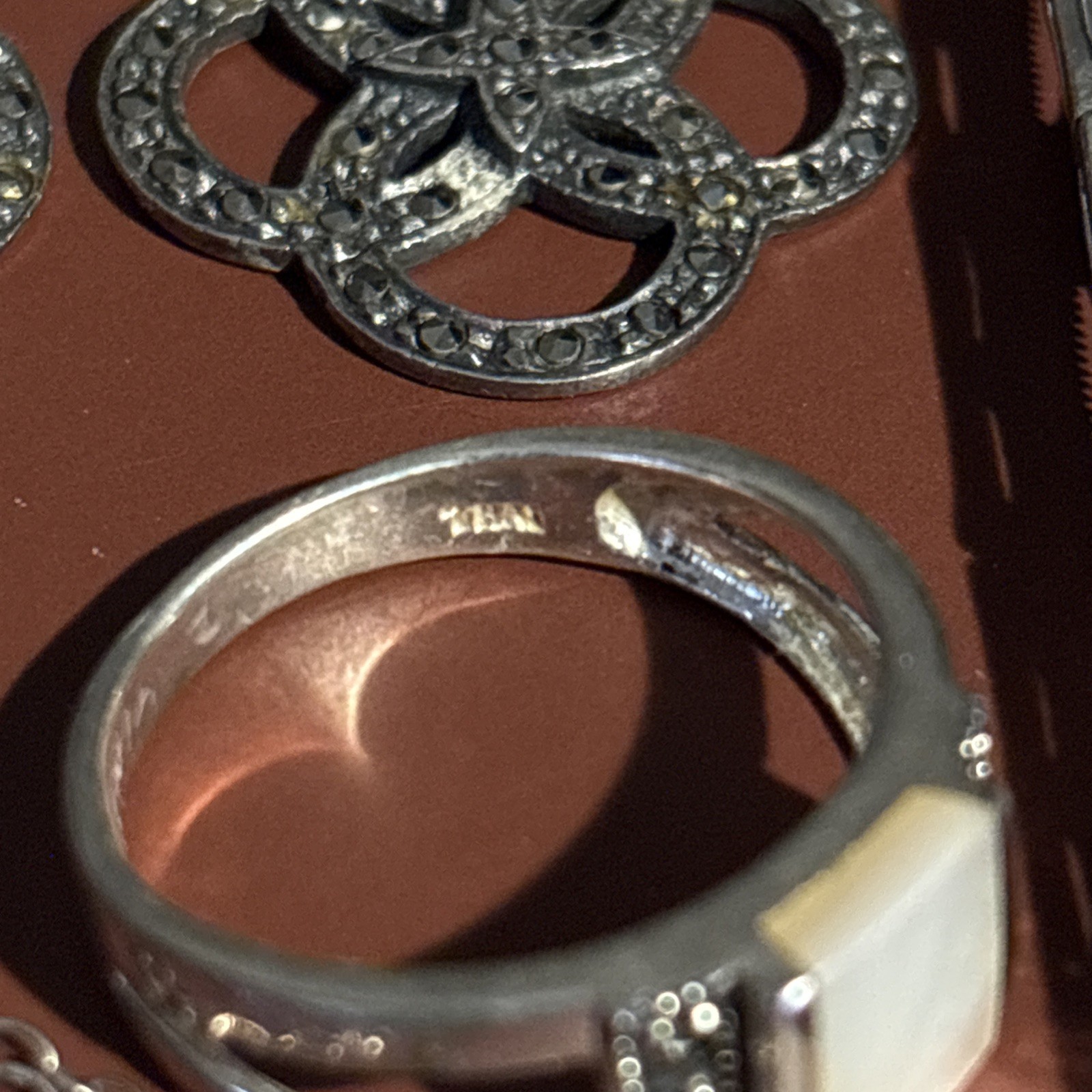 925/Sterling Marcasite Set! Thailand / Vintage 7 Item Variety !!