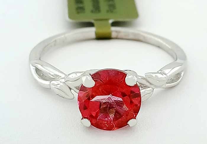 GENUINE 2.15 Cts PINK SAPPHIRE RING 10K WHITE GOLD – Free Certificate Appraisal