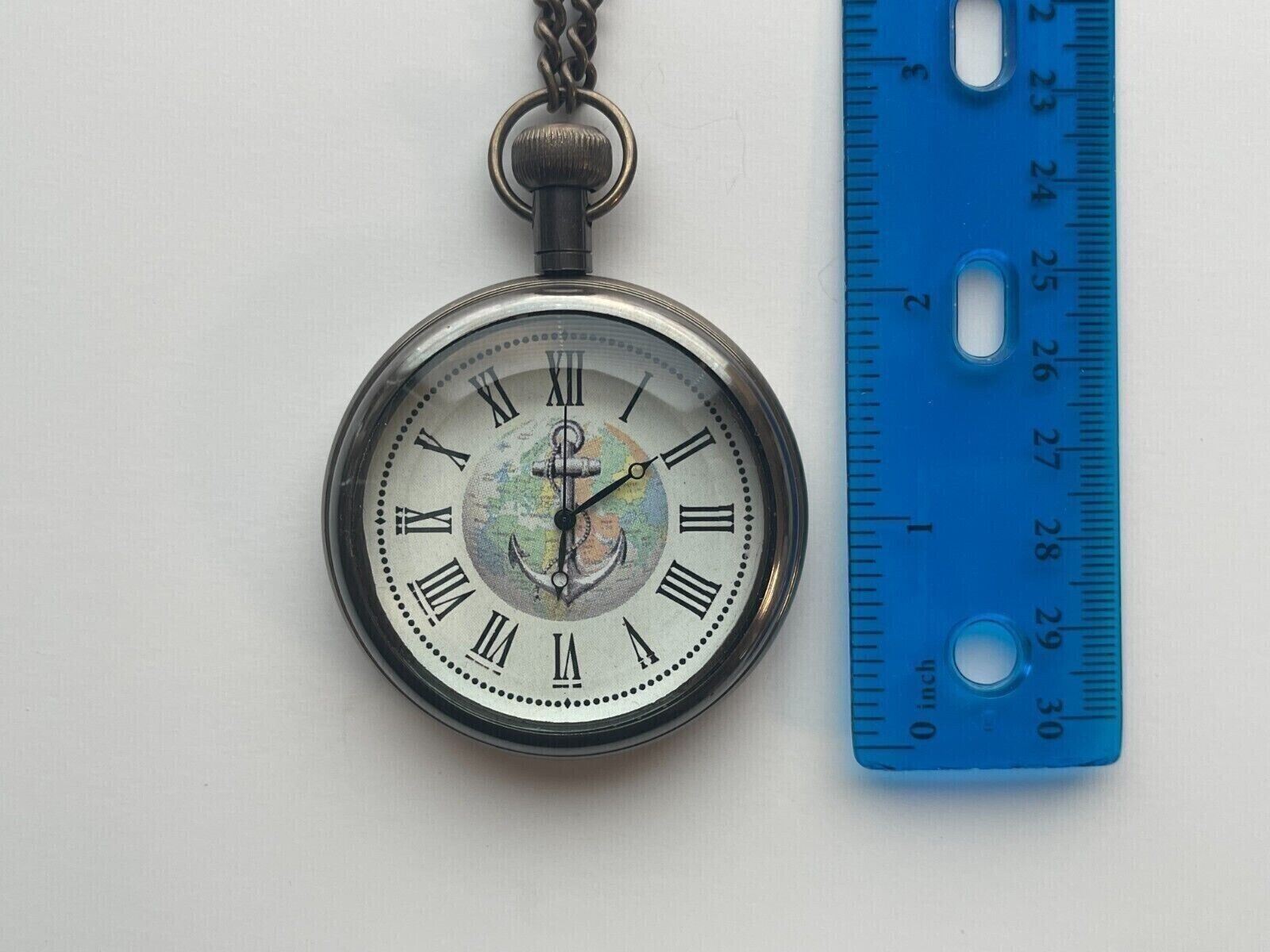 Pocket Watch Nautical Ocean Anchor World Map Vintage Antique Style Pocket Watch
