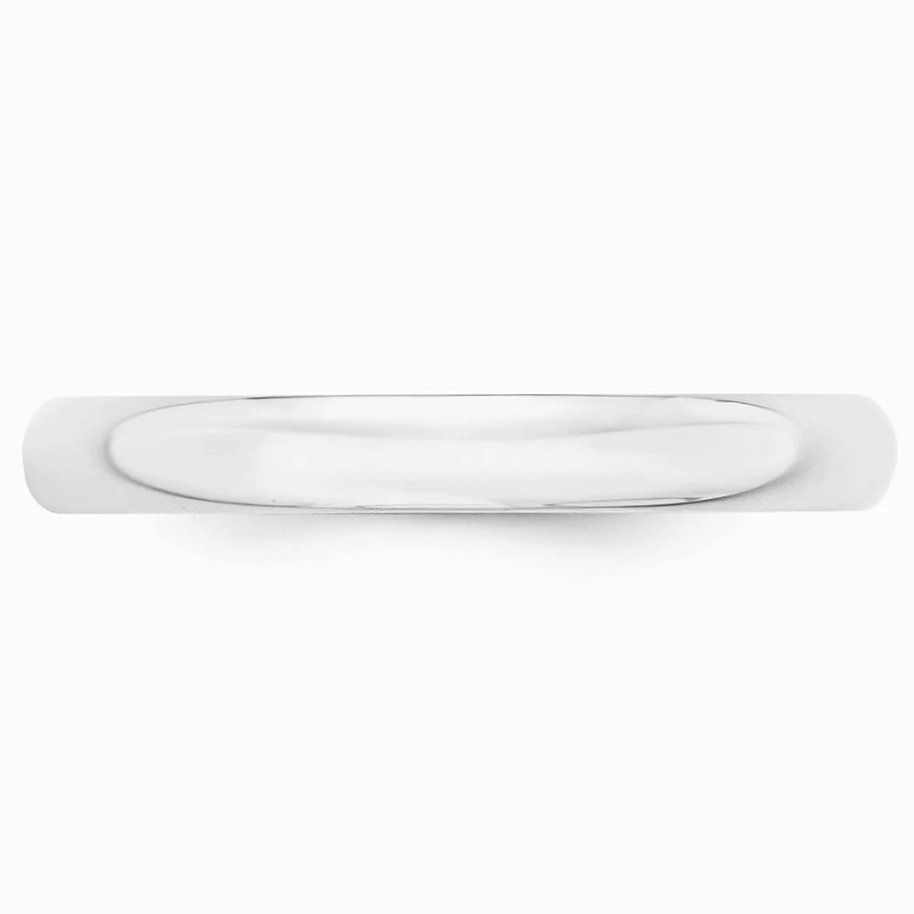 10K White Gold 10KW 3mm LTW Half Round Band Size 10
