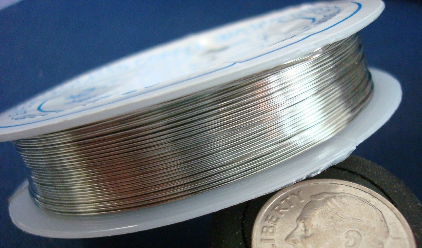 49 FEET 26ga Silver pltd copper round wire .4mm .015″ wire wrapped jewelry PW020