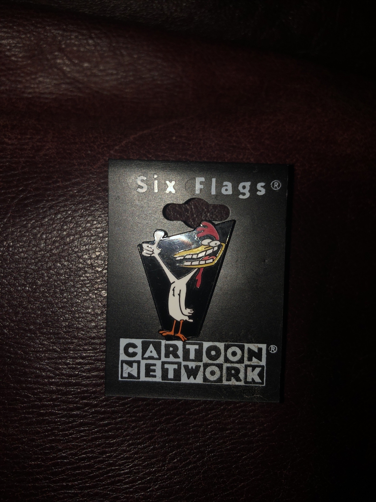 Rare Cow & Chicken Cartoon Network Enamel Metal Pin Six Flags Great America Pins