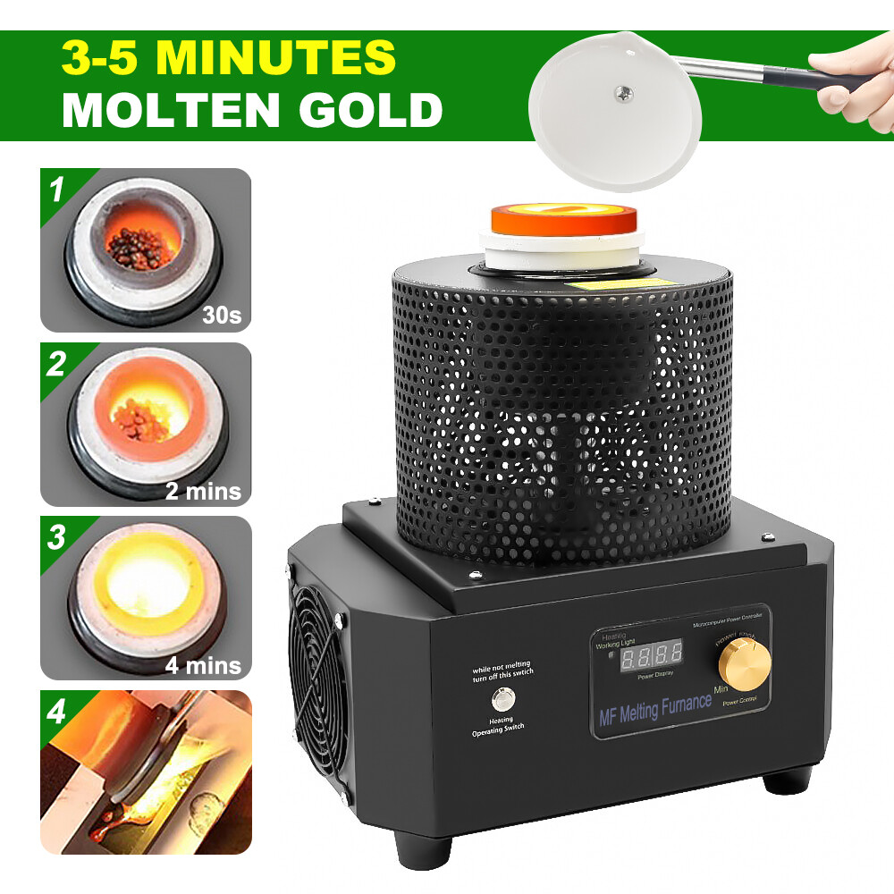 NEW Metal Induction Smelting Furnace Melting Gold Silver Copper Smelter Machine