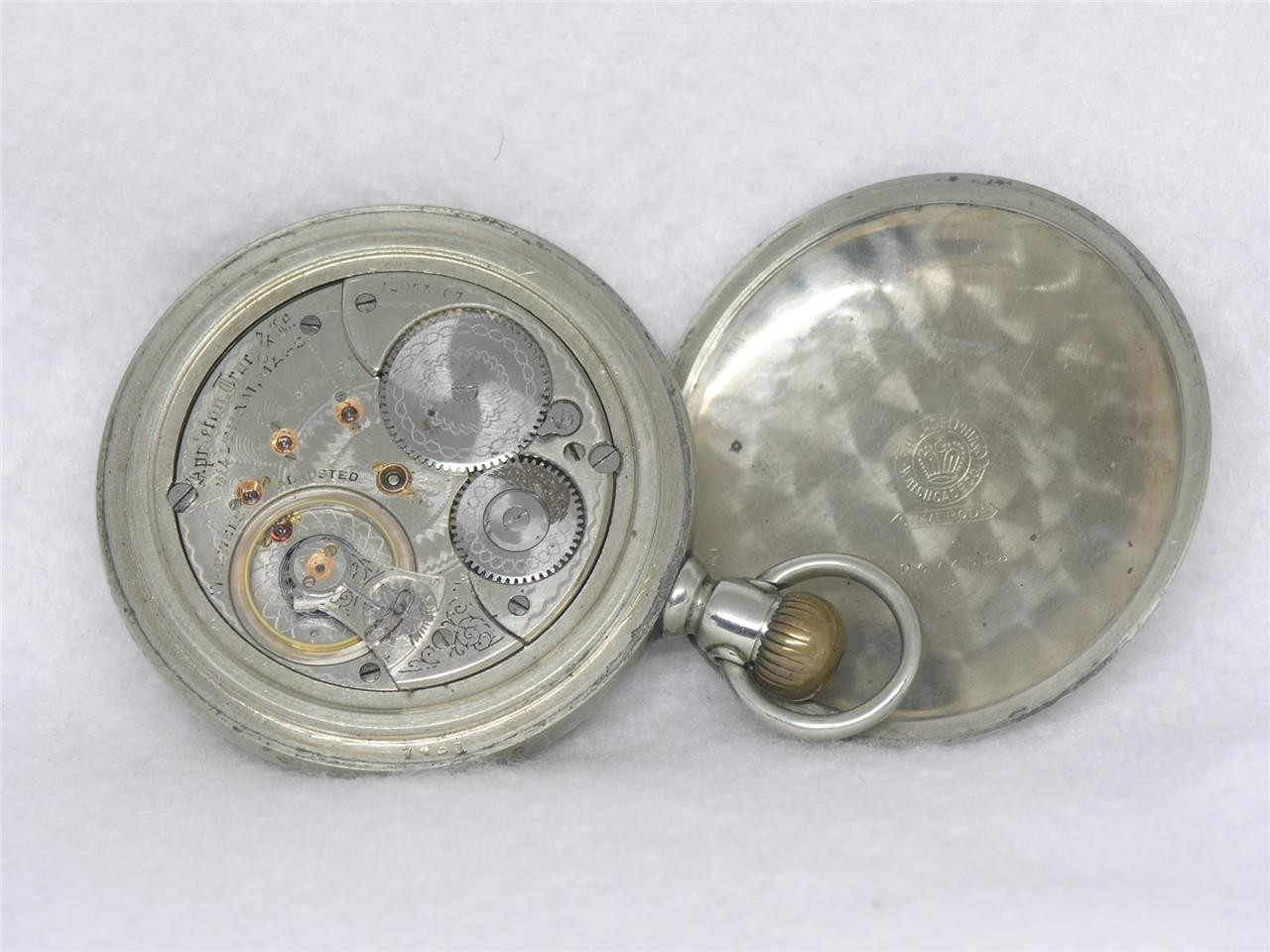 ANTIQUE 17 JEWEL APPLETON TRACY 1892 MODEL RAILROAD GRADE POCKET WATCH, RUNNING!