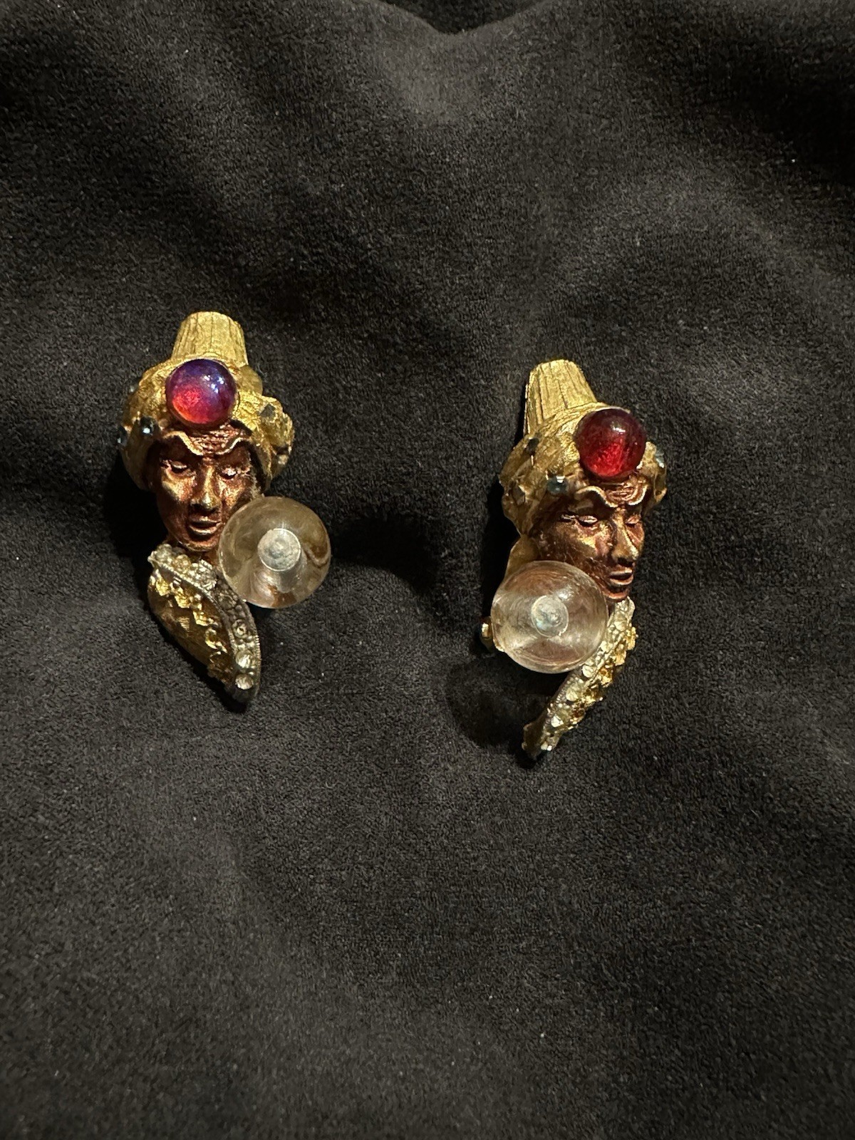 HAR Genie Fortune Teller Clip On Earrings And Spring Clasp Pin