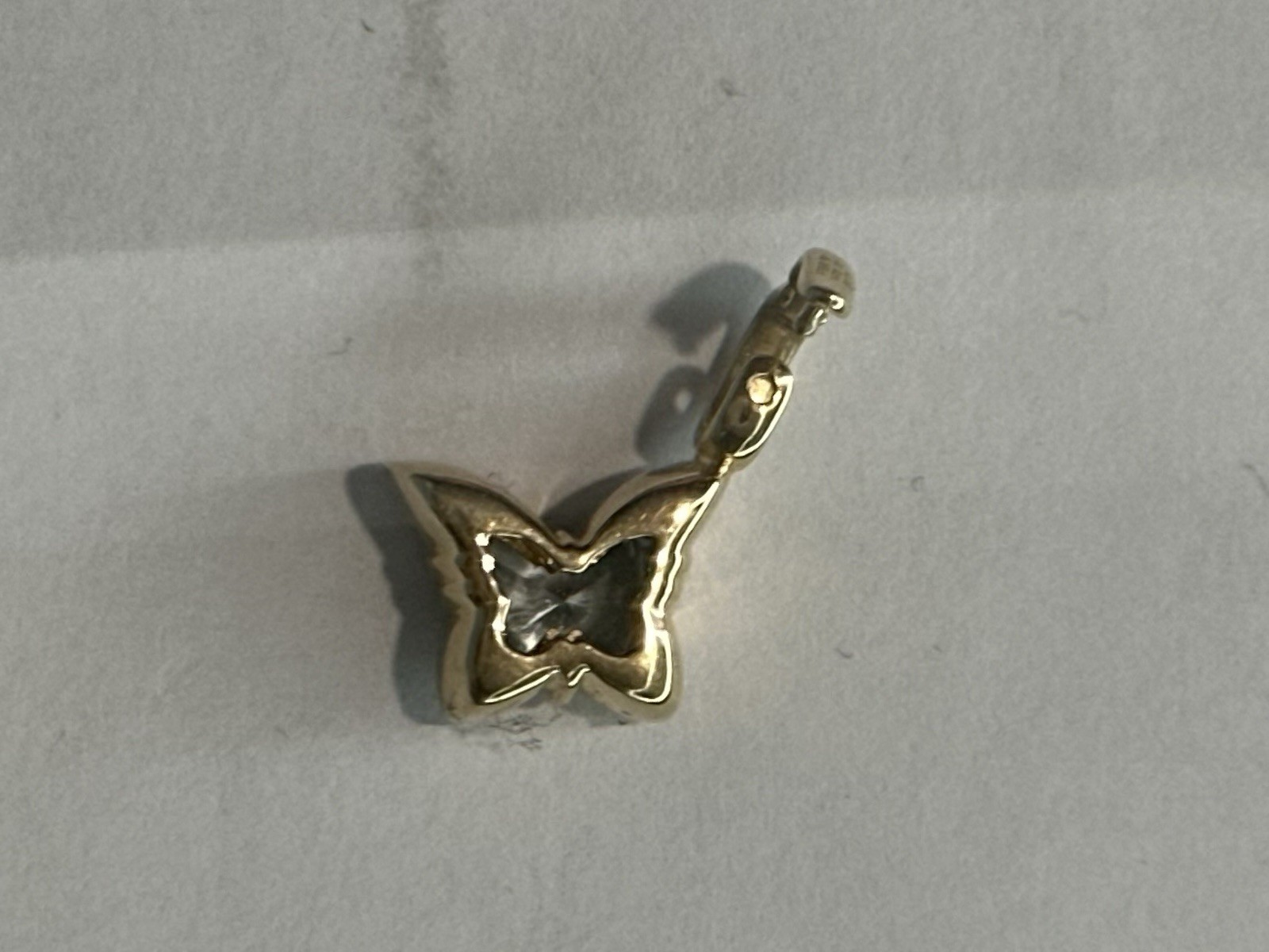 18K Gold Butterfly Pendant – 1.02 Ct Certified Fancy Blue Lab Diamond