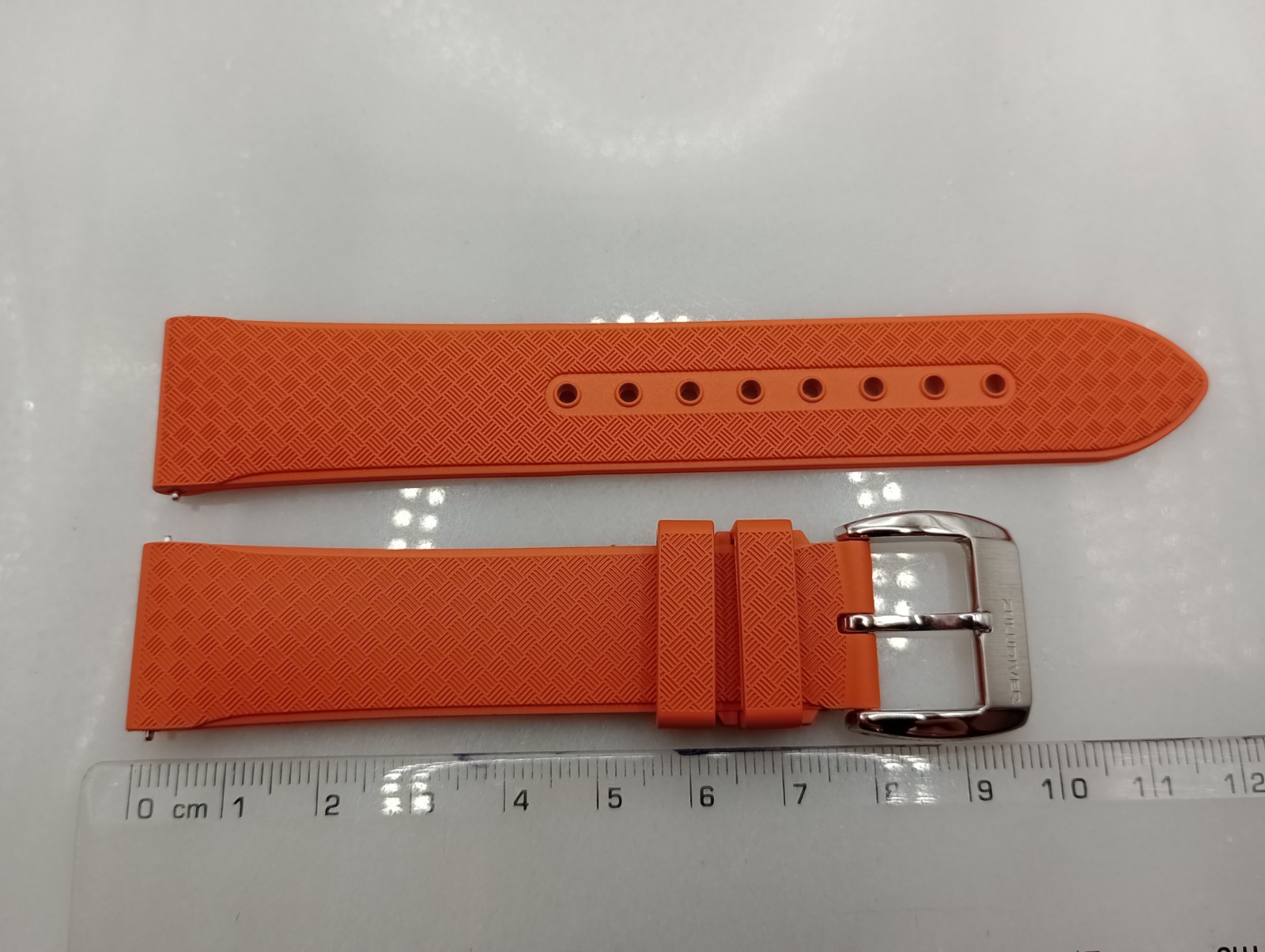 New 20mm Watchgecko Zuludiver HNBR Rubber Watch Strap Orange Quick Release 6B361