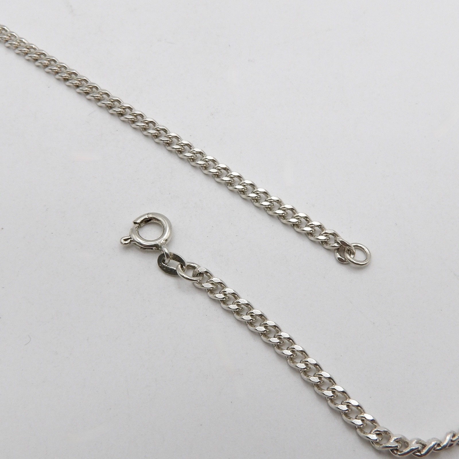 935 Sterling Silver Curb Link Pendant Chain Necklace 3.3mm 24in 15gr New