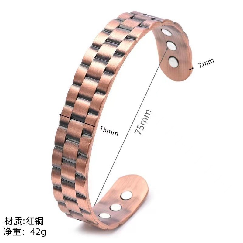 Mens Copper Magnetic Bracelet 99% Pure Copper Cuff Bracelet Arthritis Pain Relie