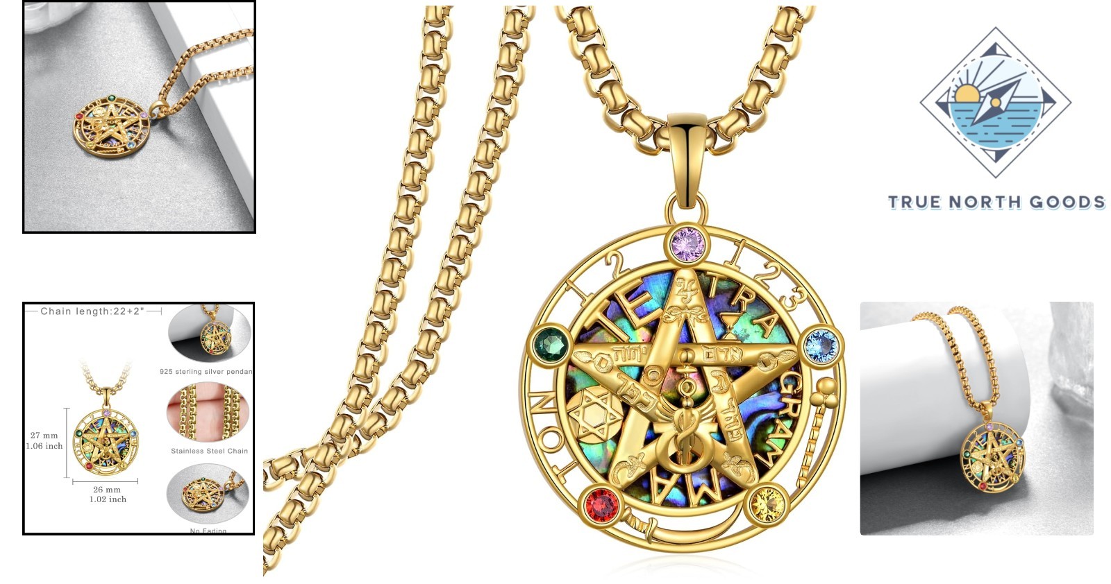 Stylish Sterling Silver Pentagram Necklace, Ideal for Protection and Balance