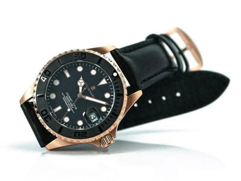 Steinhart Ocean One PINK GOLD Ceramic Bezel Automatic Swiss Dive Watch 103-0746