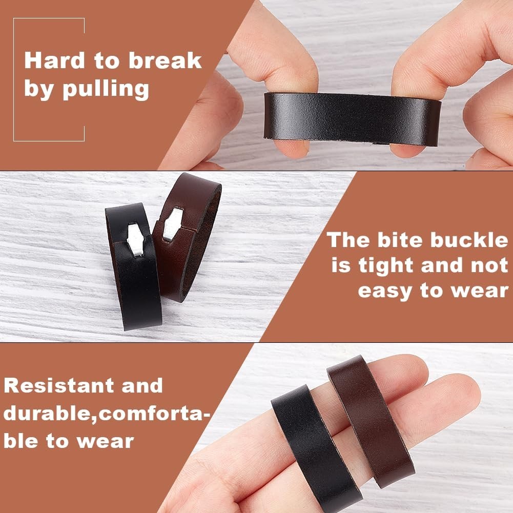 24Pcs Leather Belt Loop Keepers – 1.2″ Cowhide Rings for DIY Craft & Accessories