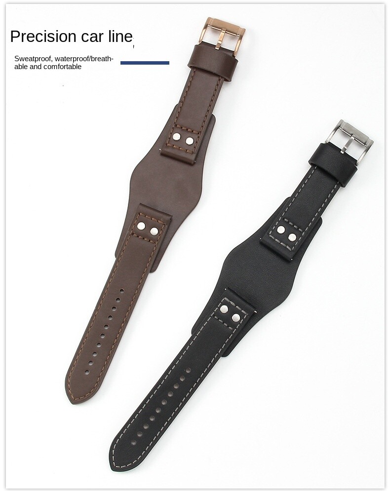 Premium Genuine Cowhide Leather Watch Straps mens Band Business for Fossil 22mm
