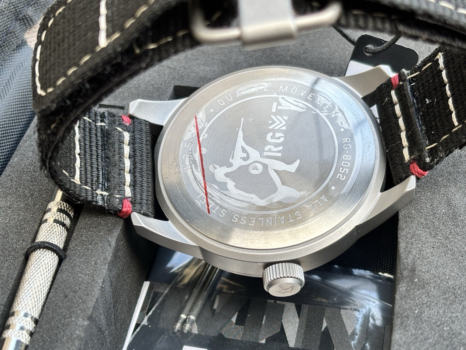 RGMT Military Target Black Quartz Watch. RG-8052-01. Brand New. 2 Straps.
