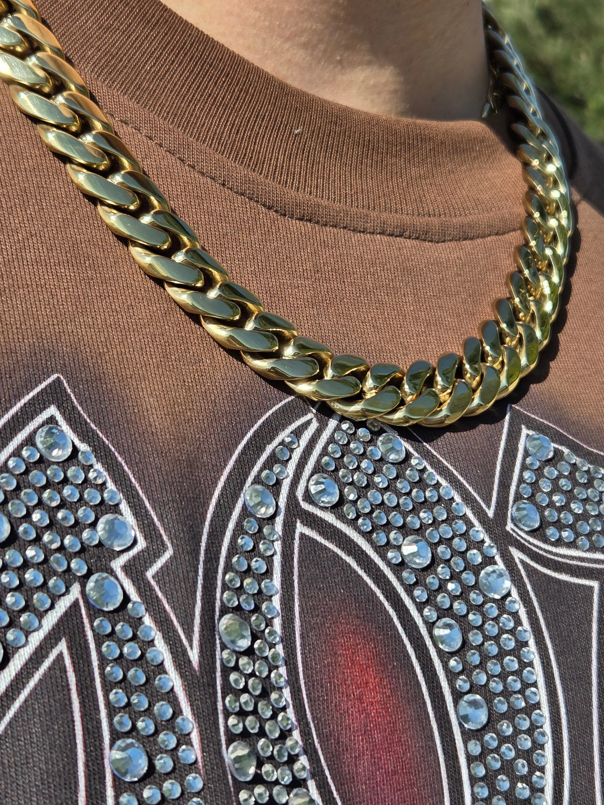 Miami Cuban Link Chain Necklace 18K Gold Plated Stainless Steel 8-14mm 16-26″