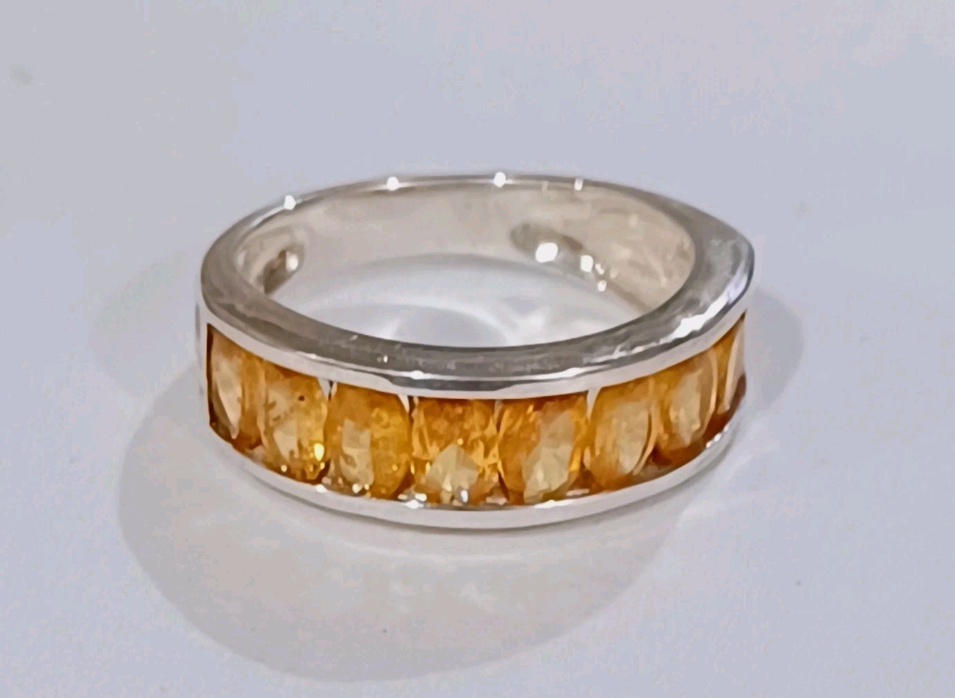 Premium 2.85ctwViceroy Spessartine Garnet Eternity Band Ring Plat/Sterling Sz 6