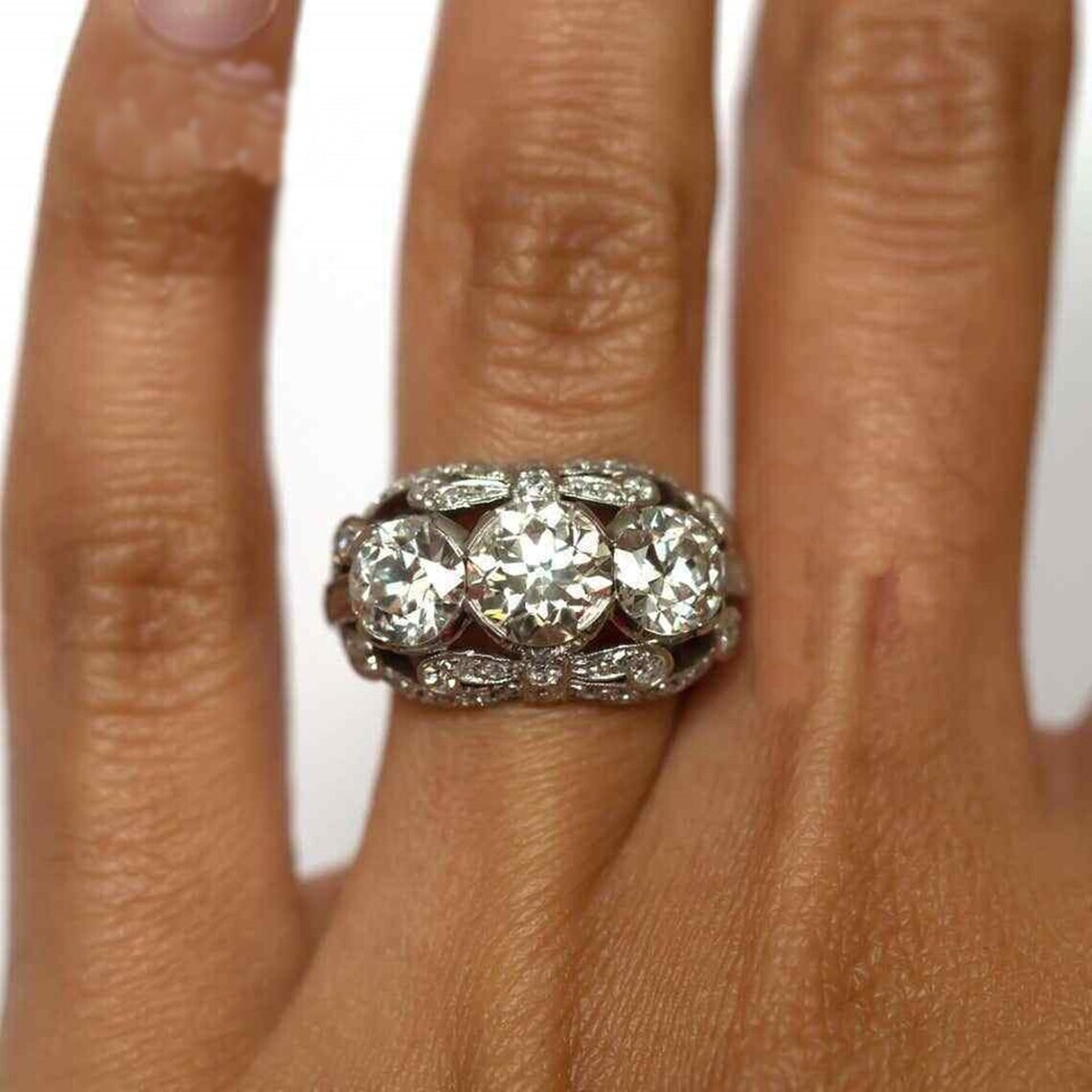 2.50Ct White Round Cut AAAAA CZ Vintage Style Wedding Ring 925 Sterling Silver