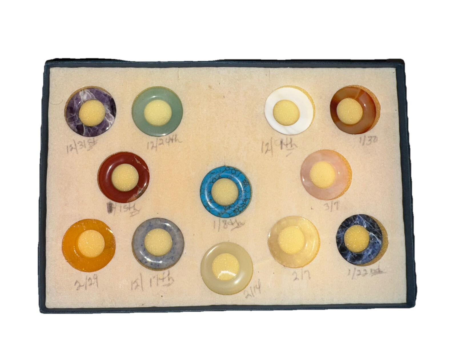 12 Gemstones of Fortune Necklace Crystal Rose Quartz Jade Jasper Astrology COA