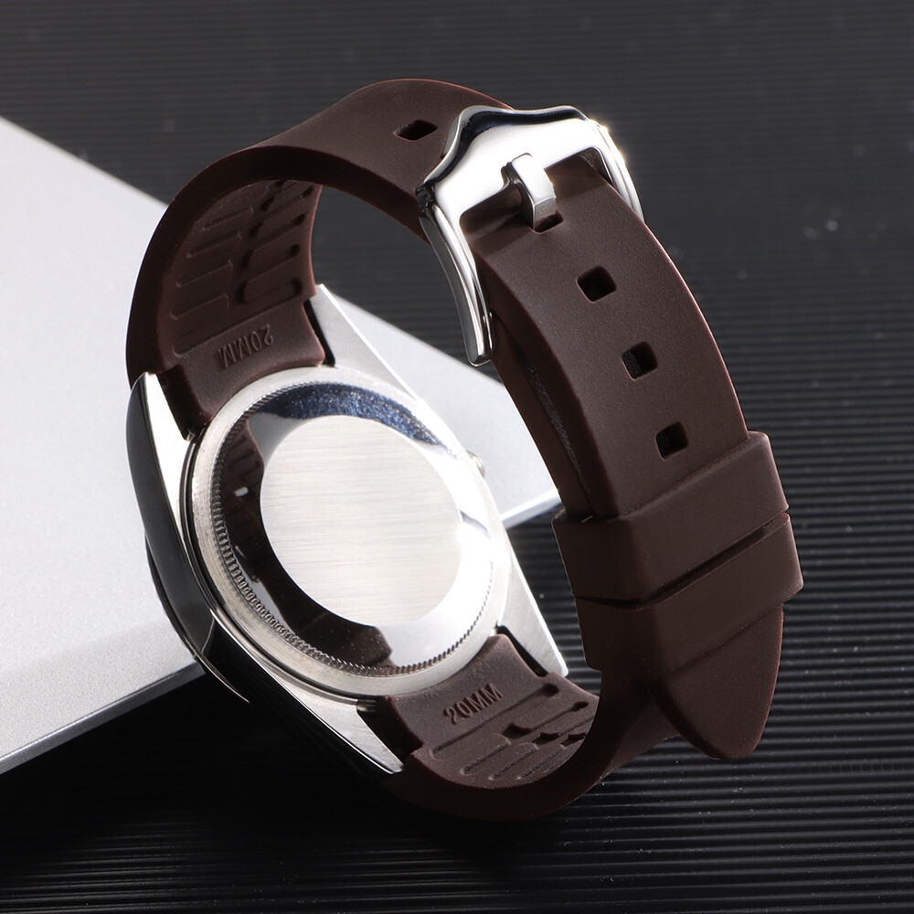 Curved End Watch Band Soft Silicone Rubber Strap Universal 18/19/20/21/22/24mm