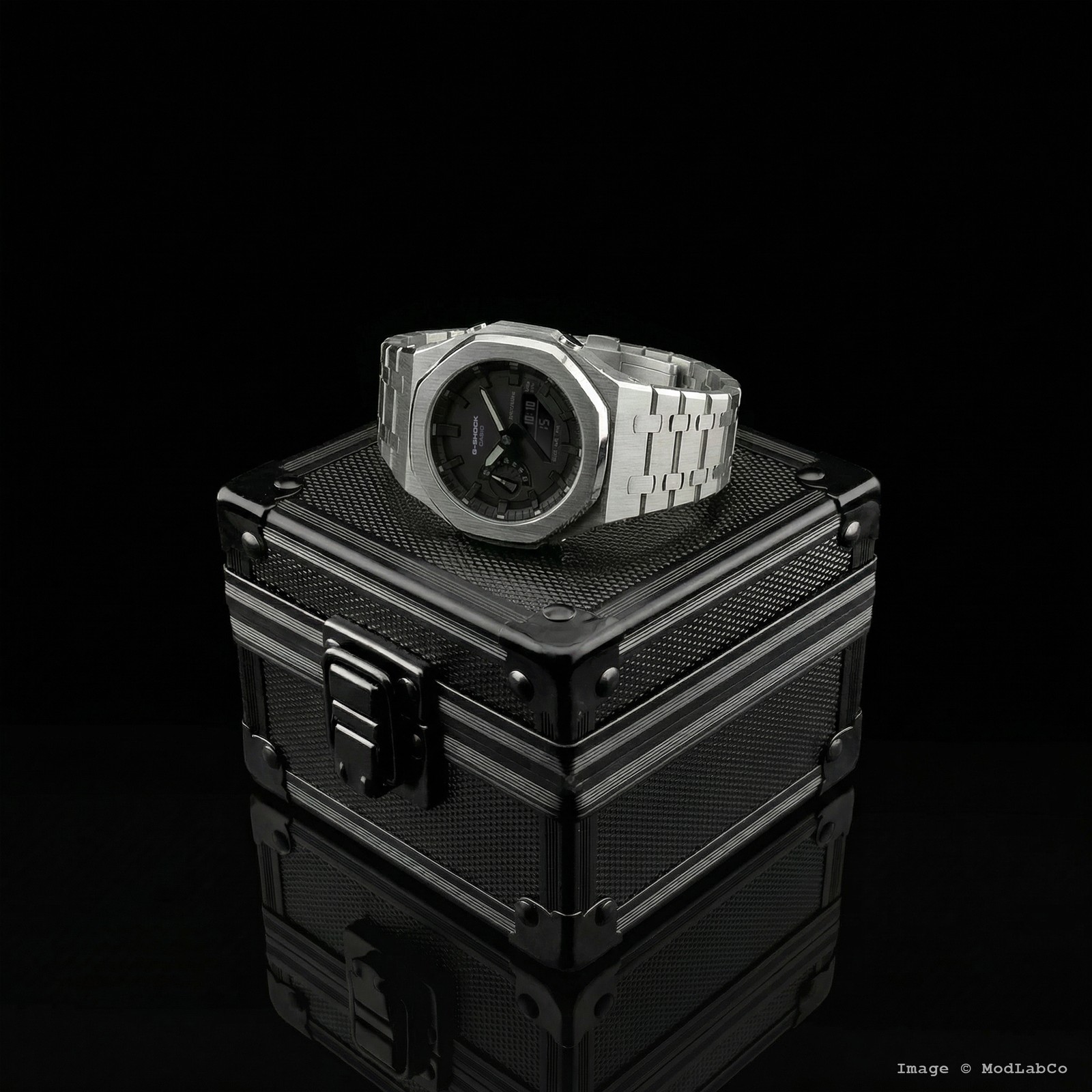 MLC-106 modlab company CLASSIC Octagonal Black Rubber 42mm Custom Watch