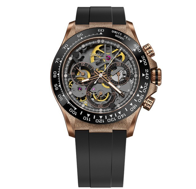 CRONUSART Men Chronograph Watch 42mm Automatic Mechanical Wristwatch Skeleton