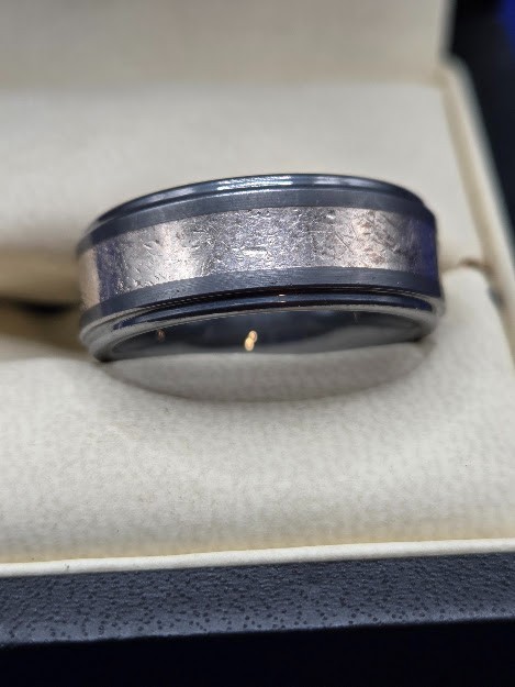 Men’s Size 8 Wedding Ring 9 Diamonds Triton Tungsten Carbide .925 Get it first