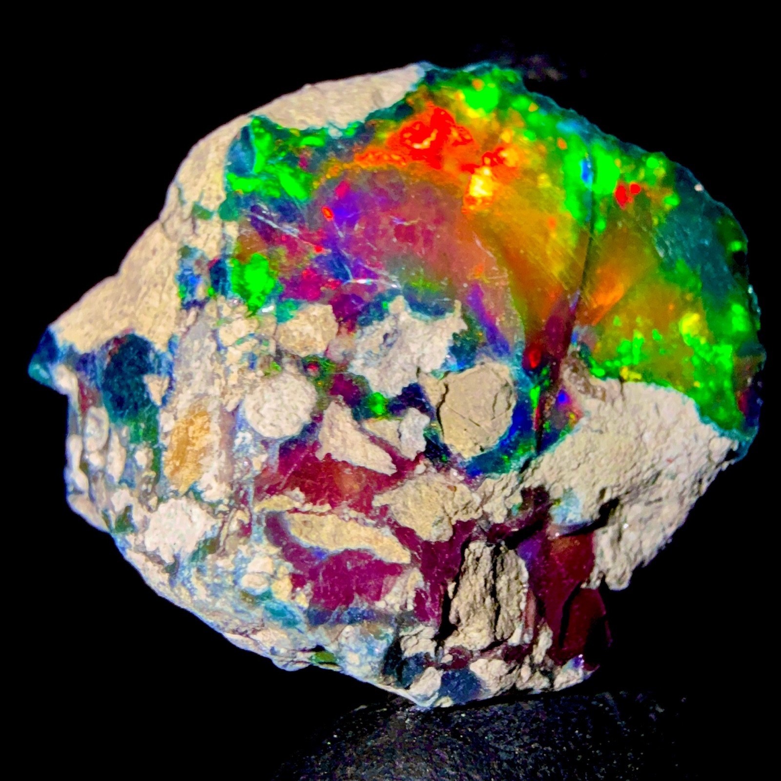 10 Ct Opal Rough, Jewelry Grade Black Welo Ethiopian Opal Rough, Multi Fire Opal