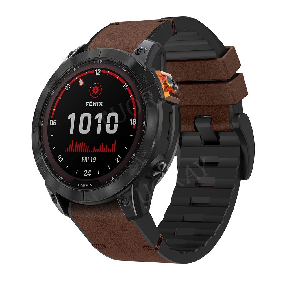 Silicone Leather Band Strap For Garmin Watch Fenix 8 E 7X 7 6X 6 5 5X Enduro 3 2