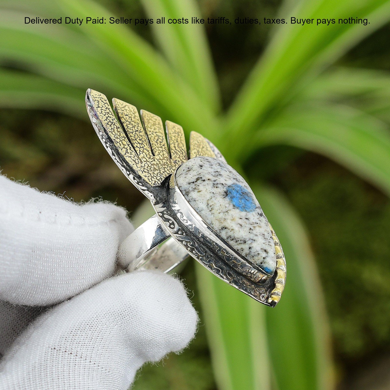 Pear K2 Jasper Gemstone Sterling Silver Anniversary Boho Stackable Daughter Ring