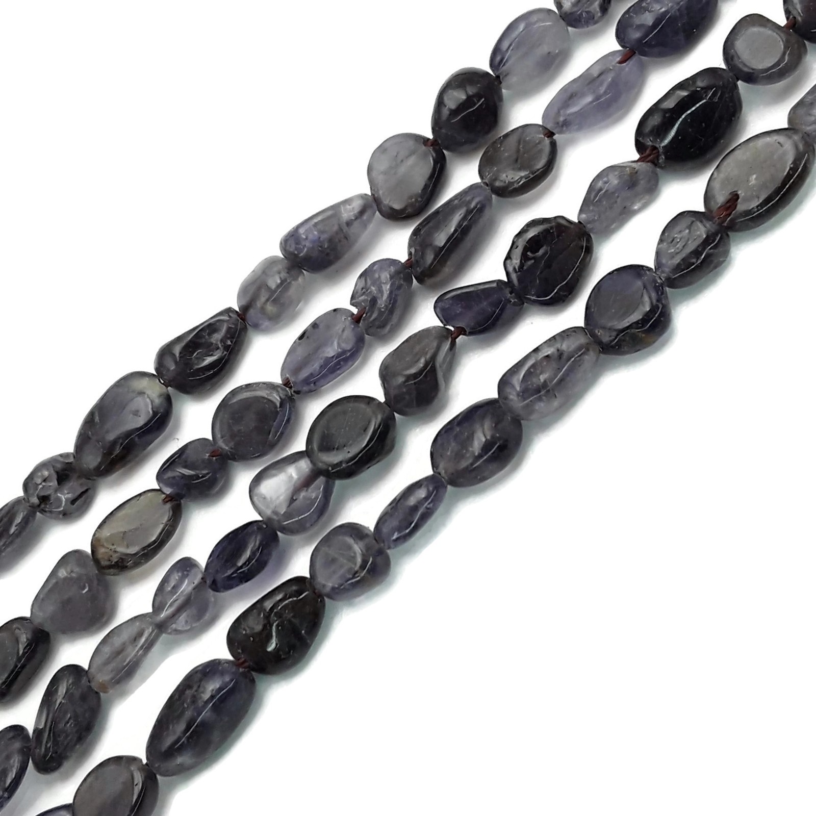 Natural Iolite Flat Pebble Nugget Beads Size Approx 5-8mm 15.5″ Strand