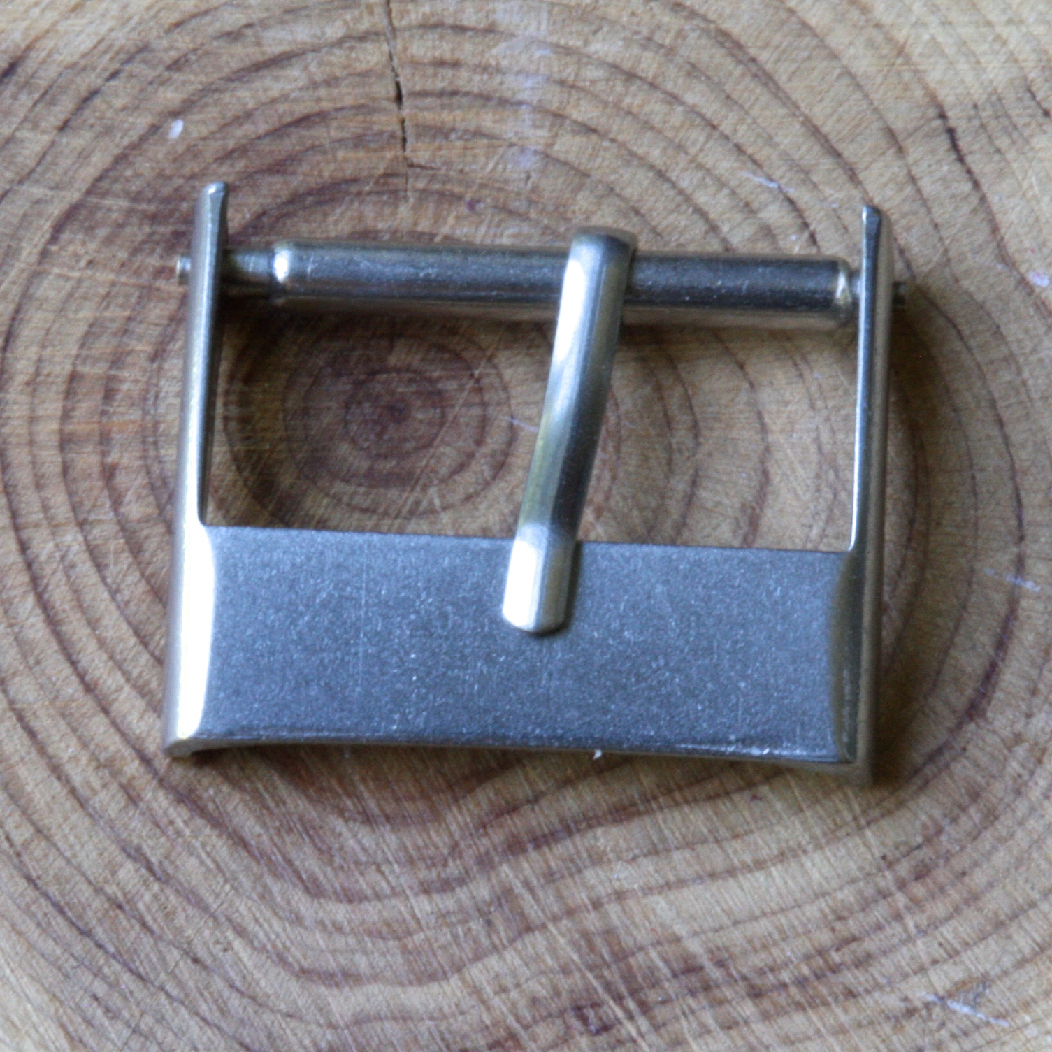 Matte finish steel vintage watch buckle 16mm inner opening size satin top finish