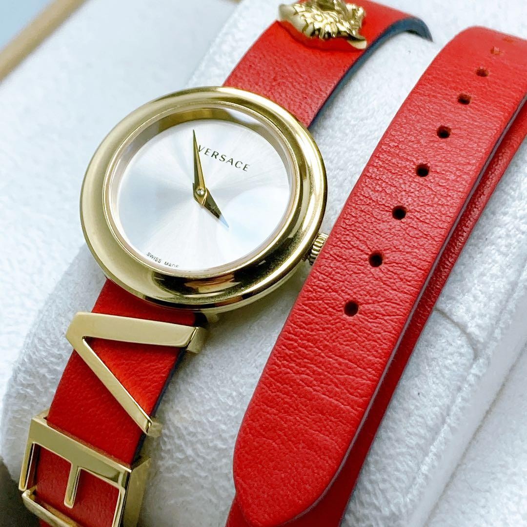 Versace 745 V-Flare VEBN00418 Double-Wind Round Watch Used